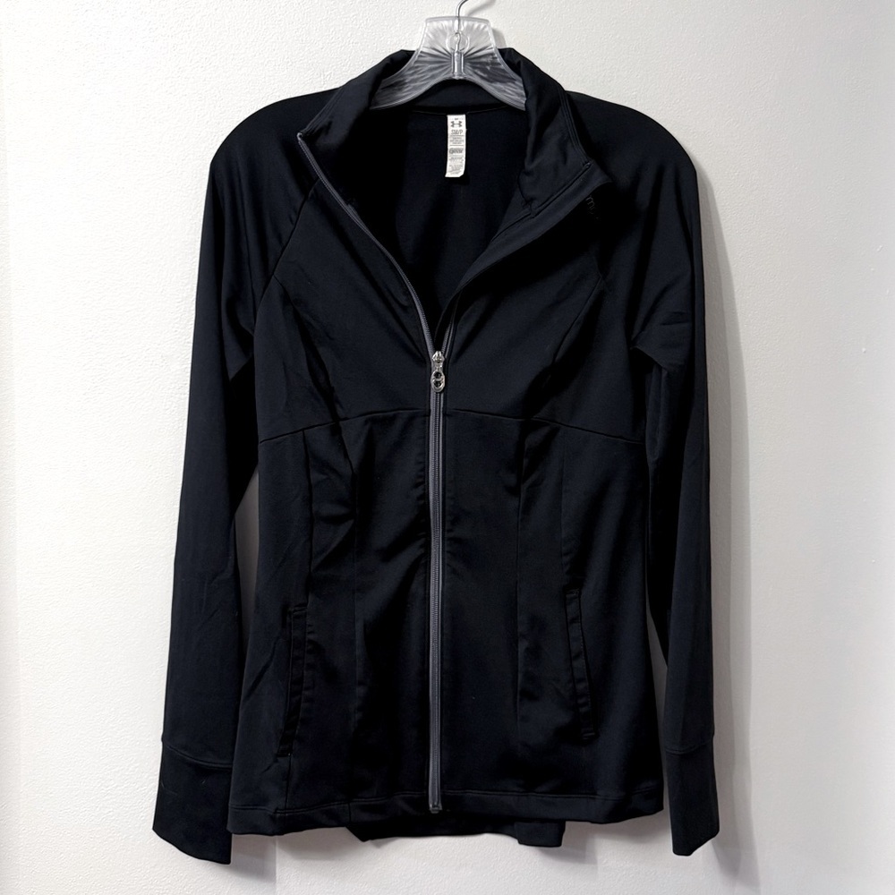 Under Armour All Season Gear Black Studio Jacket Long Sleeve Full Zip - Small